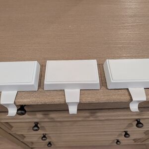 Set Of 3 Pottery Barn Stocking Holders in White